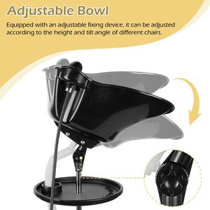 Lavabo Portatile per Shampoo con Stazione di Lavaggio Regolabile e Serbatoi d'Acqua Integrati per Saloni di Bellezza, Spa e Parrucchieri - Product Image 5