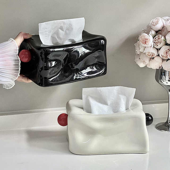 Colorful Ceramic Tissue Box - Modern Luxury for Living Room