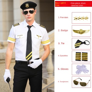 Uniforme de gestión de propiedades Camisa de seguridad para hombres de la comunidad de gama alta Overoles Blanco de manga corta - Product Image 6