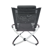 Fauteuil à bascule zéro gravité avec structure métallique pliable, durable, écologique, pour extérieur, avec appui-tête amovible