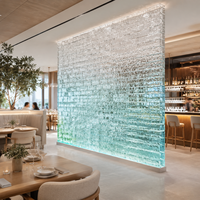 Brique de verre massif 200x100x50mm, verre transparent cristallin, bloc de verre décoratif pour hôtel, villa, spa, mur d'accentuation, cloison
