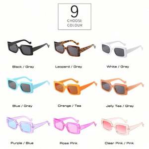 Gafas de Sol Cuadradas Retro con Logotipo Personalizado, Colores Pastel para Hombre, Gafas de Sol Rectangulares Naranjas con Protección UV400 para Mujer - Product Image 6
