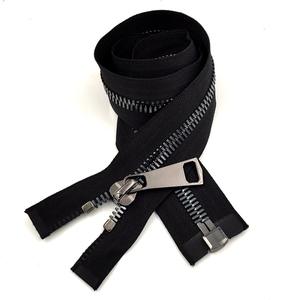Prix de gros du fabricant 3 #   5 #   7 #   <span class=keywords><strong>Fermeture</strong></span> éclair métallique à <span class=keywords><strong>double</strong></span> sens à extrémité ouverte de longueur personnalisée pour vestes et pantalons - Product Image 3