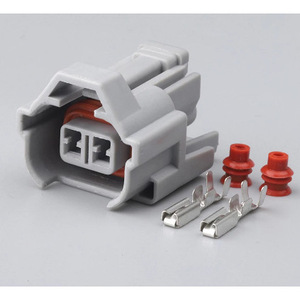 Conector automotriz impermeable de 2 posiciones, gris, de plástico, IP20, macho y hembra, para cableado de automóviles - Product Image 1