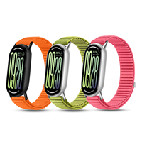 Bracelet de montre en tissu réglable, style tendance, sangle en nylon ondulée pour XIAOMI Mi Band 8/9/10, design avec fermeture auto-agrippante
