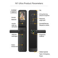 Serrure de porte intelligente avec reconnaissance faciale 3D, caméra, interphone vidéo, Tuya WiFi, entrée sans clé, Cerradura Inteligente, maison, bureau