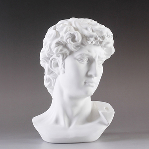 Statue de buste de <span class=keywords><strong>David</strong></span> de la mythologie grecque, mini sculpture d'art en résine de Michel-Ange, décoration d'intérieur, cadeau pour la pratique du dessin - Product Image 2