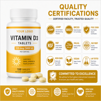 Complément alimentaire en comprimés de vitamine D3 pour adultes OEM avec multivitamines 5000 UI par comprimé 60 comprimés pour soutenir le système immunitaire