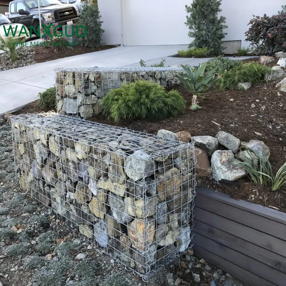 Trang trí sân vườn dễ dàng cài đặt đá đầy dây lưới gabion giỏ Hàn