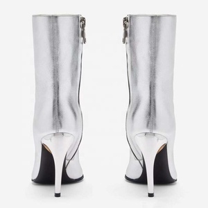 New Hook Shaped Heels Women Thigh High <b>Booties</b> Side Zipper Solid Long Boots Sexy Dress Stiletto Ankle Shoes - Product Image 6