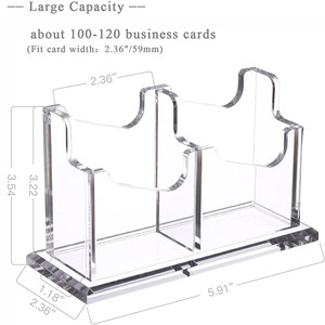 Suporte Vertical Artesanal Ecológico de Acrílico com 2 Bolsos para Cartões de Visita - Organizador de Mesa para Escritório - Product Image 6
