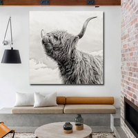 Peinture sur toile, peinture à l'huile, affiche murale, art mural moderne, image d'animaux, image de moutons