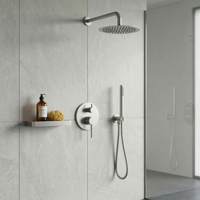 Robinet de douche pour baignoire monotrou élégant en nickel brossé avec cartouche céramique, anti-goutte et anti-fuite pour salle de bain