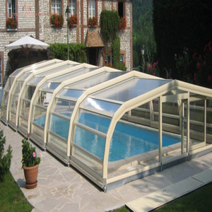 Enceintes de piscine multifonctionnelles pour piscines extérieures Enceinte de piscine pliante Couverture de piscine en <span class=keywords><strong>polycarbonate</strong></span> rétractable - Product Image 5