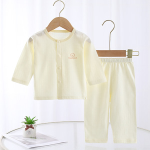 Offre Spéciale Été – Ensemble 2 Pièces Bébé en Coton Fin, Pyjama Respirant <span class=keywords><strong>pour</strong></span> Nourrisson, Tenue Douce <span class=keywords><strong>pour</strong></span> la Maison, Ensemble de Sous-vêtements Personnalisable avec Logo - Product Image 2