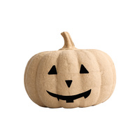 Citrouille d'Halloween à peindre soi-même, réutilisable, pour l'intérieur, avec guirlande lumineuse LED, en pulpe de papier écologique