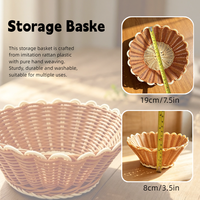 Source Factory Contrastkleurige Geweven Opbergbak, Handgemaakte Imitatie Rieten Mand voor Fruit, Cosmetica & Kleine Diversen