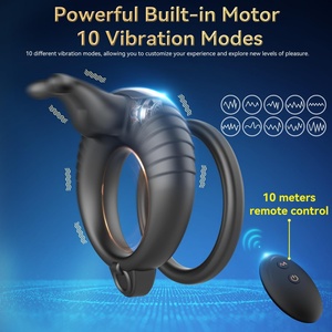 LetRock New Male Wear Stimulation Lock Sperm <b>Vibrating</b> Ring APP <b>Remote</b> <b>Control</b> Double Ring Telescopic Prostate Real Touch - Product Image 3