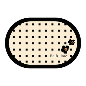 Tapis de bain ovale à motif floral, en fibre de polyester, absorbant, séchage rapide, antidérapant pour salle de bain - Product Image 5