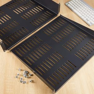 19 inch giá ngang 1U 300mm chiều sâu 1.2mm Độ dày máy chủ giá kệ thông hơi Giá gắn kệ - Product Image 5