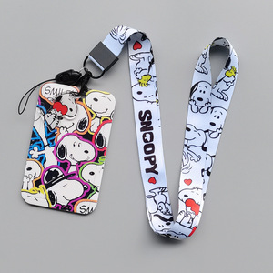 Wowei phim hoạt hình cứng xe buýt Push-Fit thẻ trường hợp chuyển nhiệt sinh viên khuôn viên thẻ <span class=keywords><strong>Polyester</strong></span> dây buộc Snoopy tên cho công việc - Product Image 4