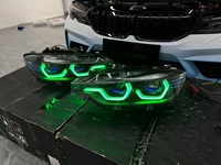 Pour BMW Série 3 F30 320i LCI F35 2013 2015 2018, mise à niveau des phares, phares LED complets blancs et jaunes, DRL commutables, phares Ikon