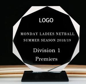 Trofeo di cristallo K9 di alta qualità Logo inciso personalizzato dipendente menzione d'onore premi trofei premi medaglie e placche - Product Image 1