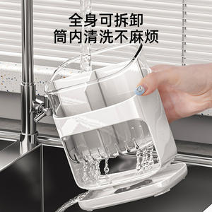 Support à baguettes grande capacité, égouttoir de cuisine carré pour rangement de couverts avec design de drainage - Product Image 1