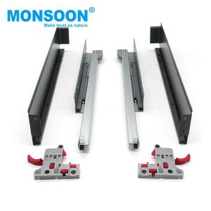 Glissière de tiroir en acier à roulement à billes pour cuisine, capacité de charge 35 kg, hauteur 88 mm, système de tiroirs monté pour cuisine, salle de bain, salon - Product Image 6