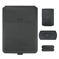 BEARKY Housse multifonctionnelle 3-en-1 en cuir PU pour ordinateur portable avec support et tapis de souris, étui étanche pour ordinateur portable, idéal pour les voyages d'affaires (vente en gros)