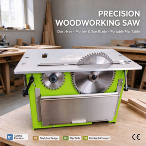 Scie à table électrique sans poussière pour bois composite, scie à table coulissante multifonctionnelle pour le travail du bois, scie de précision intégrée 220V - Product Image 1