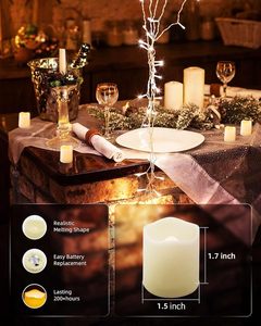 Flackernde elektrische Kerze, 24 Stück, batteriebetriebene <span class=keywords><strong>LED</strong></span>-Teelichter mit mehr als 200 Stunden Laufzeit in warmweiß für Hochzeit, Halloween, Weihnachten - Product Image 2