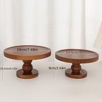 Plateau surélevé classique en bois massif pour la décoration de gâteaux, les fruits et les collations dans le salon, et comme plateau de bienvenue pour les fêtes
