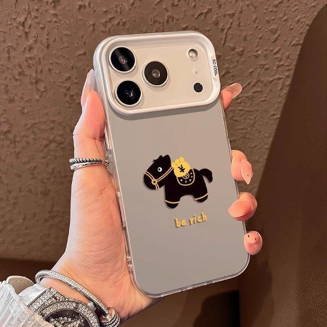 Customizable Logo Horse Pattern Shockproof Matte TPU PC Phone Case Cover for iPhone 17 16 15 14 Pro Max 16 Pro
