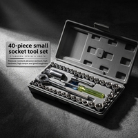 Kit de clés à cliquet en acier à haute teneur en carbone Kejian de 40 pièces avec embouts, tournevis et boîte à outils pour la réparation de machines