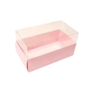 定制瑞士卷蛋糕迷你奶油蛋糕毕业甜品盒8x8透明小方甜品盒