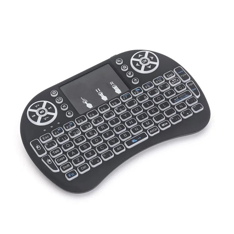 Shenzhen IMO I8 Air Mouse 2.4G Mini tastiera Wireless Touch Pad tastiera retroilluminata 2 anni di garanzia prezzo economico per TV Box