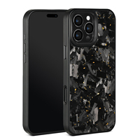 Coque de téléphone en TPU en fibre de carbone forgée pour 16PRO MAX/16E/15/15PRO/15PLUS/15 PRO MAX/14/13/12/11 avec étui de téléphone portable métallique