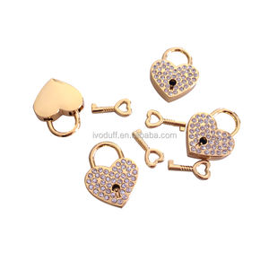 आइवोडफ गोल्ड सिल्वर 30*39 मिमी राइनस्टोन हार्ट लॉक डायरी नोटबुक - Product Image 3