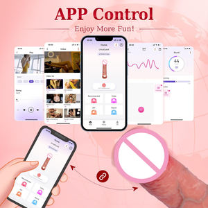 APP Fernbedienung Dildo verbesserung Männliches Sexspielzeug Flüssiger Silikon kautschuk Enhanced Realistic Big Dildo <span class=keywords><strong>Vibrator</strong></span> für den Menschen - Product Image 6