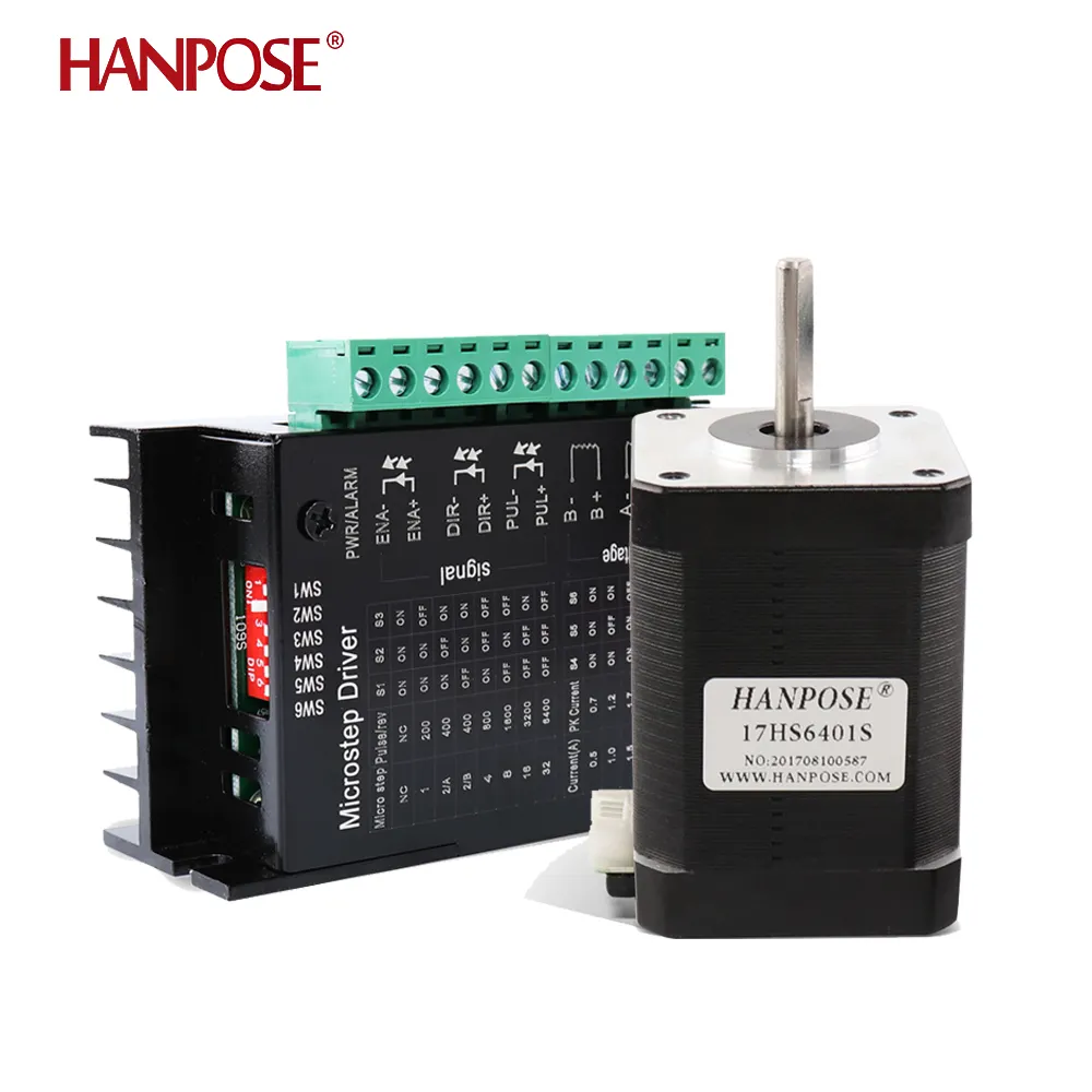 Hanpose 17HS6401s 4-lead 1.7A 70N.CM Nema 17 stepper motor e driver TB6600 9-42V cnc stepper motor kit para impressora 3D