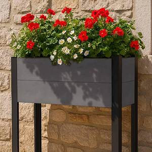 Bacs à plantes surélevés faciles à assembler, durables et modernes en <span class=keywords><strong>bois</strong></span> composite WPC pour légumes et fleurs en extérieur - Product Image 2