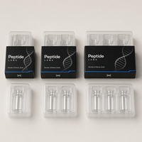 Juego Completo de Empaque para 3 Botellas de Péptidos, Caja para Viales de 3 ml con Blíster Interno y Pegatinas a Juego, con Logotipo Personalizado, para Investigación de Laboratorio
