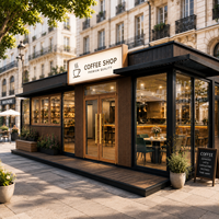 Maison conteneur extensible de luxe au design européen, étanche, préfabriquée, pour café-restaurant modulaire et usage commercial