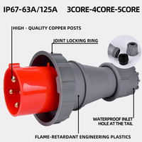 Enchufe Industrial Macho de 4 Pines y 63A, Resistente al Agua IP67, de Alto Rendimiento, Tipo CEE, para la Industria Minera y Química