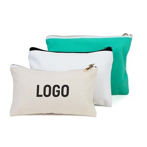 Factory Wholesale Organic Cotton Canvas <strong>Makeup</strong> Pouch <strong>Bag</strong> Travel Zipper DIY Canvas <strong>Brush</strong> Cosmetics Toiletry <strong>Bag</strong> with Custom Logo - Product Image 3