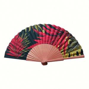 Éventails originaux en bois et coton, collection fleurs espagnoles, éventails faits à la main - Product Image 4