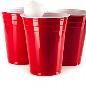 Gobelets jetables en plastique PP rouge de 16 oz, gobelets pour boissons, gobelets à emporter, gobelets pour boissons froides, gobelets en plastique - Product Image 1