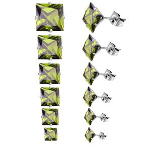 ชุดต่างหูประเภทต่างหูเพทายผู้หญิงพร้อมต่างหูเพชรสี่เหลี่ยม - Product Image 6