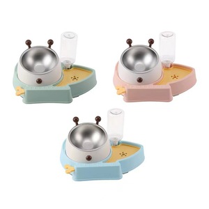 Bol double pour chat, distributeur d'eau automatique, anti-renversement, plat à nourriture pour chats et chiens - Product Image 4